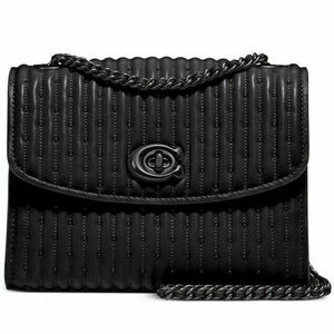 NWT Coach Parker in quilted black leather 76081